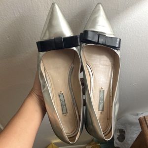 Prada: Metallic ballet flats 41